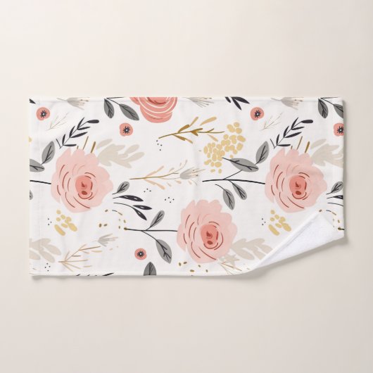 Leuke Boho Rozen Pattern Bad Handdoek (Handdoek)