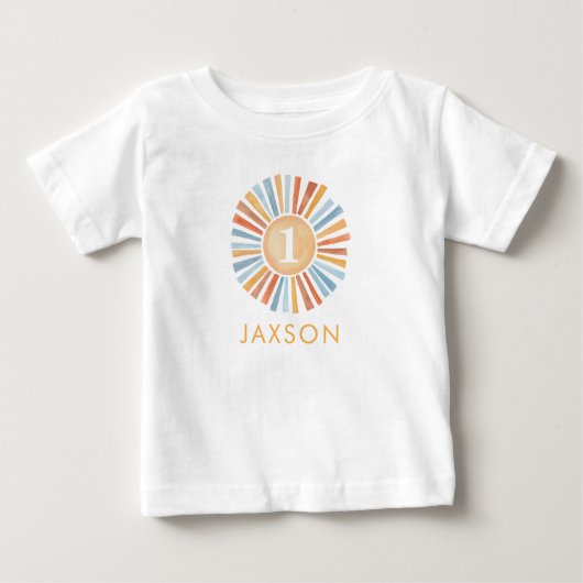 Leuke Boho Sunshine 1e verjaardag zon T-shirt (Voorkant)