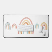 Leuke Boho Waterverf Regenboog Initialen Bureaumat (Keyboard & Muis)