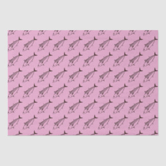 Leuke Bonito Vis in Deep Maroon op pastel Roze Tissuepapier