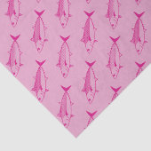 Leuke Bonito Vis in Hot Pink op Pastel Pink Tissuepapier (Detail)
