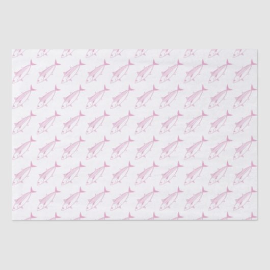 Leuke Bonito Vis in Pastel Roze en Wit Tissuepapier (Voorkant)