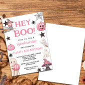 Leuke Boo Party Pink Ghost - Halloween 8E verjaard Kaart