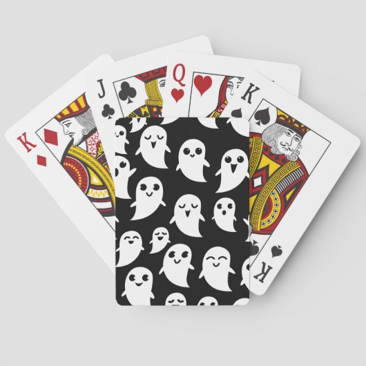 Leuke Boo Spook Halloween Cartoon Ghost Pokerkaarten (Achterkant)