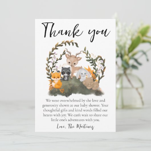 Leuke boodschap baby shower dank je kaarten (Staand voorkant)