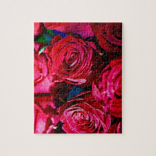 Leuke Bos Rode Rozen Uitdagend Legpuzzel (Verticaal)
