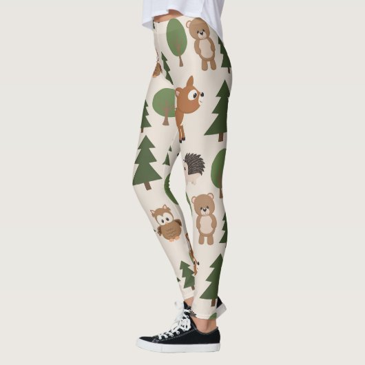 Leuke bosdieren bos natuur patroon leggings (Links)