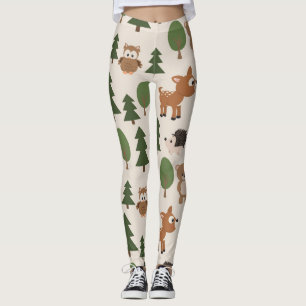 Leuke bosdieren bos natuur patroon leggings