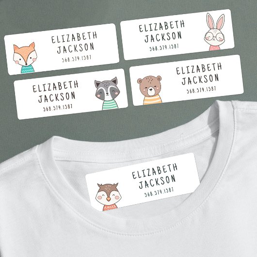 Leuke bosdieren kinder naam labels