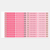 Leuke bosdieren roze kinder naam labels (Vel)