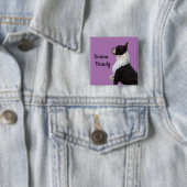 Leuke Boston Terrier Boston Beauty Pin Button (In situ)