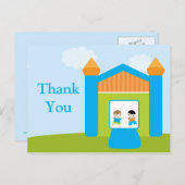 Leuke bounce house boys bedankt briefkaart (Voorkant / Achterkant)
