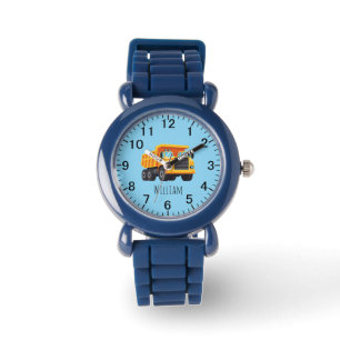Leuke bouw dump truck voeg naam toe horloge