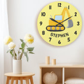 Leuke Bouw Klauw Graver Jongens Slaapkamer Muur Grote Klok