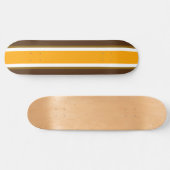 Leuke Bright Bold Geel Wit Bruin Racing Stripes Skateboard (Horizontaal)