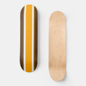 Leuke Bright Bold Geel Wit Bruin Racing Stripes Skateboard (Voorkant)