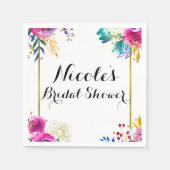 Leuke Bright Bold Waterverf Floral Elegant Chic Servet (Voorkant)