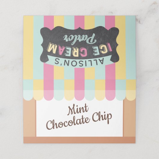 Leuke Bright Ice Cream Parlor Awning verjaardagsfe (Buitenkant ongevouwen)