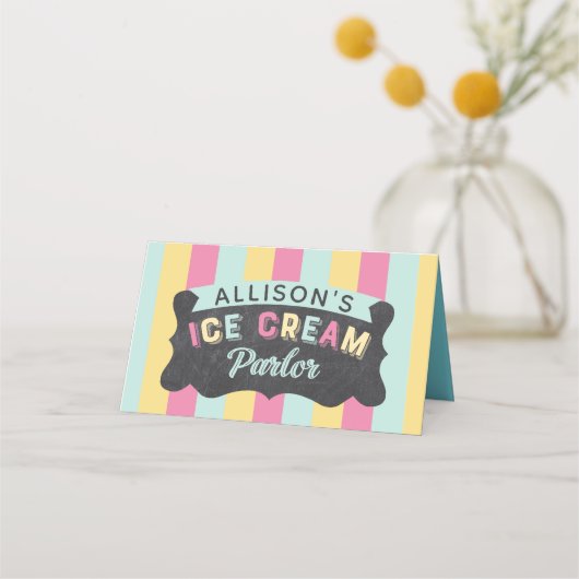 Leuke Bright Ice Cream Parlor Awning verjaardagsfe (Achterkant)