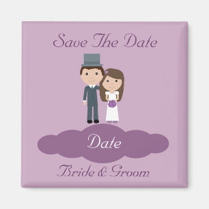 Leuke bruid & bruidegom Save the date magneet