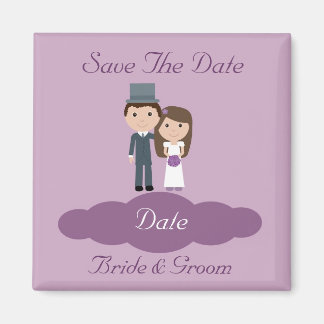 Leuke bruid & bruidegom Save the date magneet