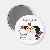 Leuke bruid & bruidegom Save the Date Magneten (Voorkant / Achterkant)