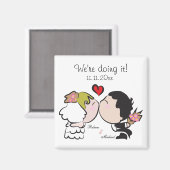 Leuke bruid & bruidegom "we doen het" Save the Dat Magneet (Voorkant / Achterkant)