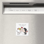 Leuke bruid & bruidegom "we doen het" Save the Dat Magneet (Insitu (Vaatwasser))