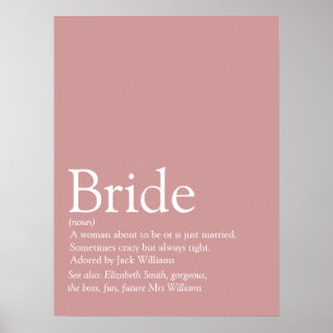 Leuke Bruid Definitie Bruiloft Uitnodiging Bord Poster