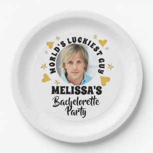 Leuke Bruidegom Gezicht Foto Bachelorette Feest Papieren Bordje