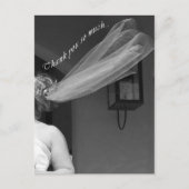 Leuke bruids sluier bruiloft Dank u Briefkaart (Voorkant)