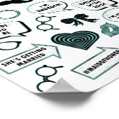 Leuke Bruidsfeest Fotocabine Teal Printbare Access Poster (Hoek)
