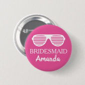 Leuke bruidsmeisje naam badge knop voor trouwfeest ronde button 5,7 cm (Voorkant /achterkant)
