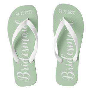 Leuke bruidsmeisje Sage Groen Teenslippers