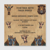 Leuke bruiloft dierentuin magnetische uitnodiging (Voorkant)