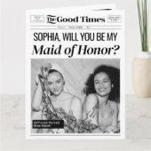 Leuke bruiloft krant Maid of Honor voorstel Kaart (Voorkant)
