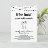 Leuke bruiloft repetitie diner uitnodiging (Staand voorkant)