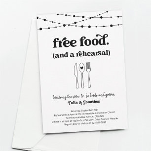 Leuke bruiloft repetitie diner uitnodiging