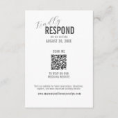 Leuke bruiloft RSVP Fotowoorden Moderne QR-code Informatiekaartje (Achterkant)