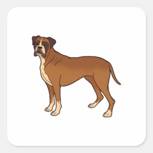 Leuke Bruine Boxer Hondenras Ontwerp Vierkante Sticker