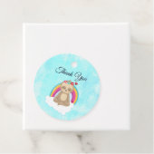 Leuke bruine luiaard, mediteren op een wolk Dank j Bedankjes Labels (In situ)