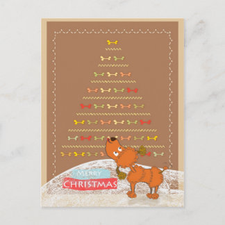 leuke bruine poedelKerstkaart Feestdagenkaart