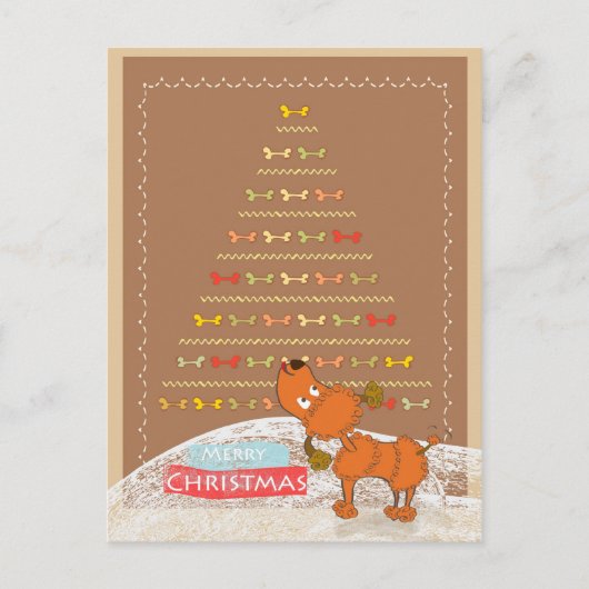 leuke bruine poedelKerstkaart Feestdagenkaart (Voorkant)