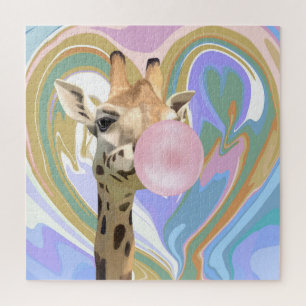 Leuke Bubblegum Blazende Giraffe Vloeibare Swirl B Legpuzzel