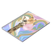 Leuke Bubblegum Blazende Giraffe Vloeibare Swirl B Notitieboek (Linkerzijde)