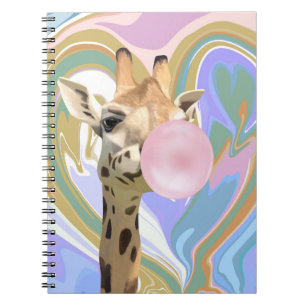 Leuke Bubblegum Blazende Giraffe Vloeibare Swirl B Notitieboek