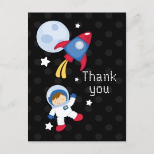 Leuke buitenruimte astronaut bedankt briefkaart