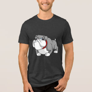 Leuke Bulldog Illustratie Tri-Blend Shirt