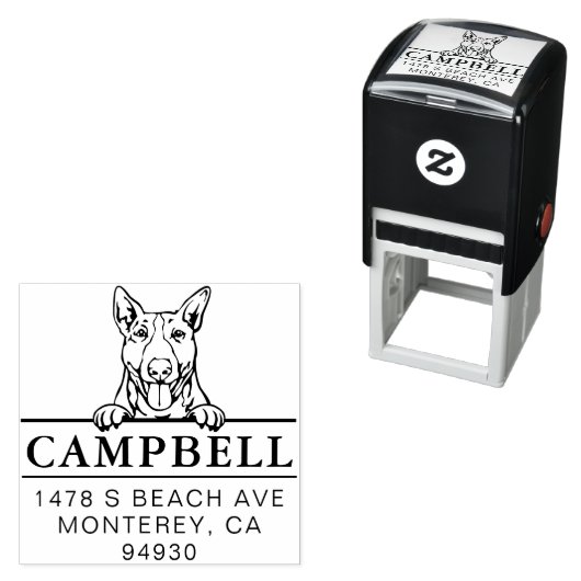 Leuke Bullterrier Custom Dog Adres Stempel (In situ)