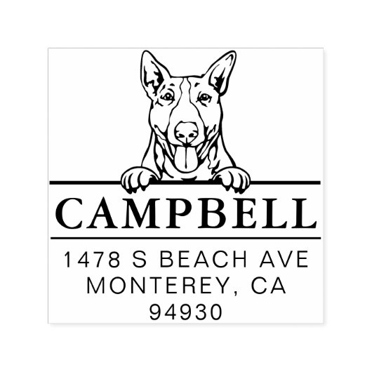 Leuke Bullterrier Custom Dog Adres Stempel (Design)